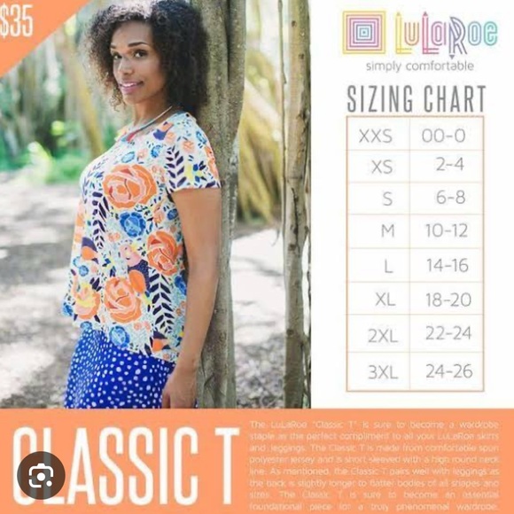 LuLaRoe Floral Classic Tee -super soft -NWT XL - Picture 4 of 4